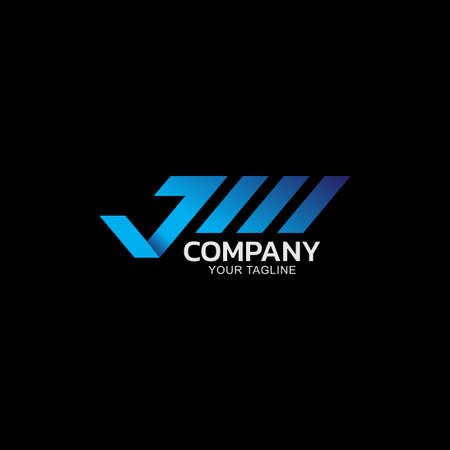 JM initial letters monogram vector logo template in gradientのイラスト素材