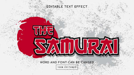 The samurai 3D editable text effect templateのイラスト素材
