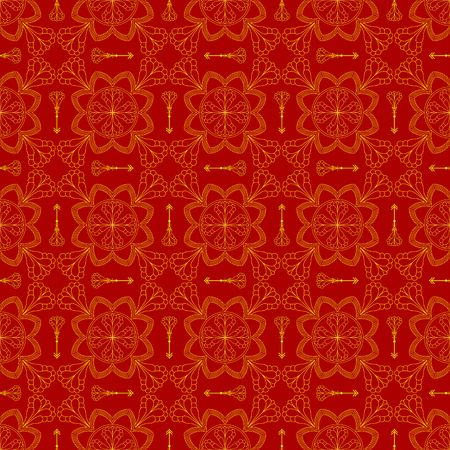 Abstract Seamless Pattern with arrows. Vintage Ornament Pattern. Ethnic decorative elements for print and cloth, fabrics and canvas texture or any other kind of design.のイラスト素材