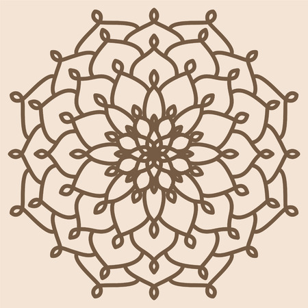 Mandala. Vintage Round Ornament Pattern. Stylized lotus flower. Decorative element for any kind of design. Retro Colors.のイラスト素材