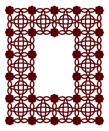 Lacy frame with carved openwork pattern. Vector Stencil. Template for interior design, decorative art objects etc.のイラスト素材
