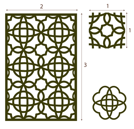 Vector Laser cut panel, the seamless pattern for decorative panel. Image suitable for engraving, printing, plotter cutting.のイラスト素材
