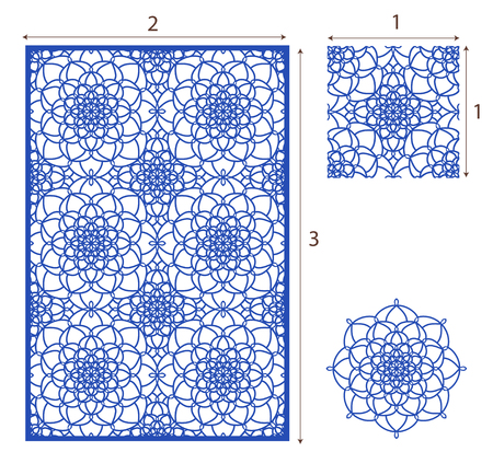 Vector Laser cut panel, the seamless pattern for decorative panel. Image suitable for engraving, printing, plotter cutting.のイラスト素材