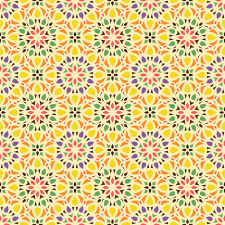 Vector Abstract Seamless Pattern. Vintage Color Geometric East Ornament Pattern. Ethnic decorative element. Boho Style.のイラスト素材