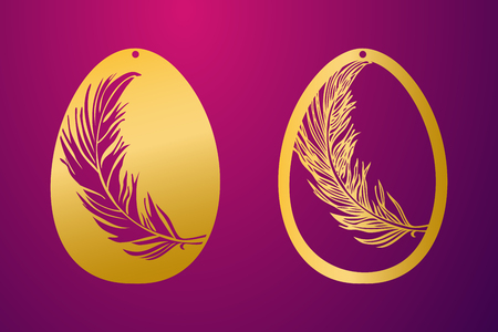 Ornamental easter egg with carved openwork feather pattern.のイラスト素材