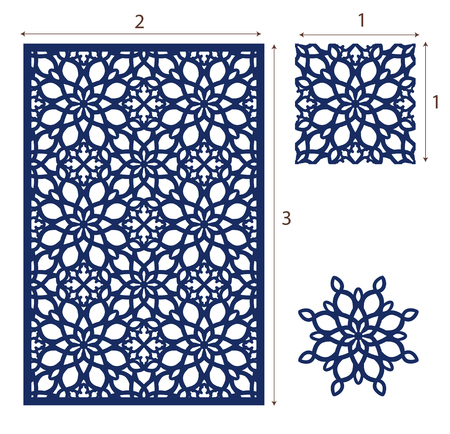 Vector Laser cut panel, the seamless eastern pattern for decorative panel. Image suitable for engraving, printing, plotter cutting, laser cutting のイラスト素材