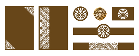 Laser cut ornamental vector template.のイラスト素材