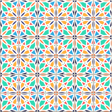 Based on traditional wall and floor tiles Mediterranean style vector seamless pattern.
Mosaic patchwork design, Mexican, Italian, Spanish, Moroccan, Portuguese, Turkish, Lisbon, Arabic, Indian motifs.のイラスト素材