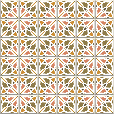 Vector seamless pattern, based on traditional wall and floor tiles Mediterranean style.
Mosaic patchwork design.のイラスト素材