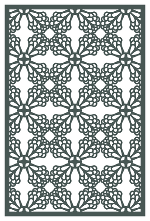 Vector Laser cut panel. Pattern template for decorative panel. Wall art decor. Stock vector.のイラスト素材