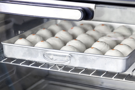 Dessert Chinese Pastry.The dough for pastry making in baking tray, ovens.