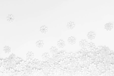 Texture and background Embroidery flowers white pattern for creative design layout template with celebration greeting card or decoration beautiful wallpaper concept.の写真素材