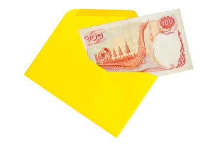 Old Bank of Thailand in the yellow envelope.の写真素材