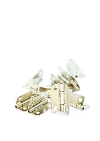 Small hinges on a white background の写真素材