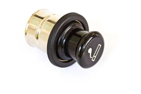 Automobile cigarette lighter on a white background.の写真素材