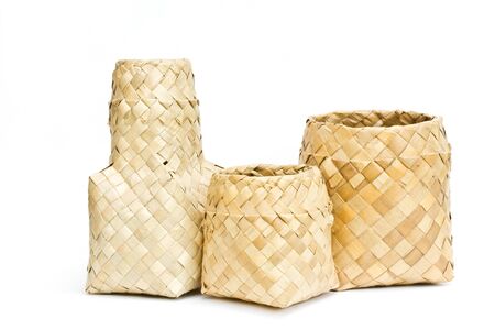 Basket made of pandan leaves の写真素材