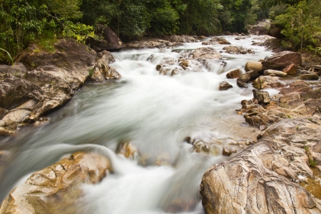 Tonepariwut Waterfall in Phangnga Thailand.の写真素材