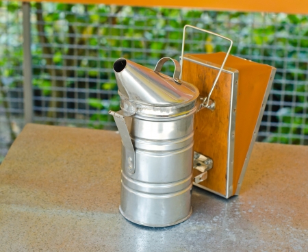 Smoke machine for beekeeping farm の写真素材