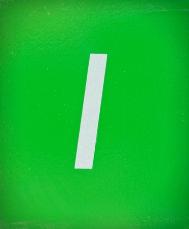 White number 1 on green background の写真素材