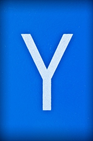 Letter Y of the alphabet on blue background の写真素材