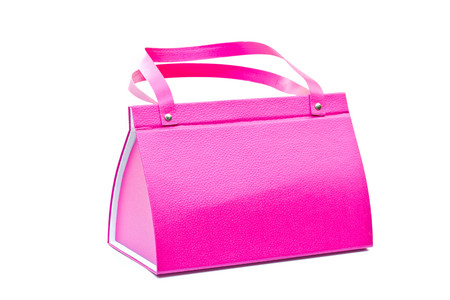 Pink bag on white の写真素材