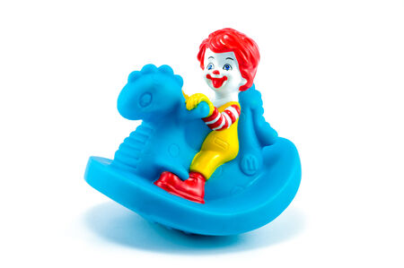 Bangkok,THAILAND - March 30, 2014: toddler ronald from happymeal toy. There are rubber toy sold as part of the McDonald's Happy meals for under 3 year old.のeditorial素材