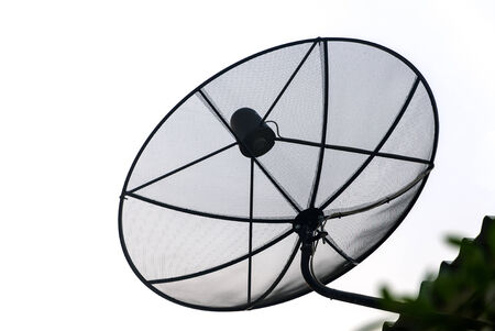 sattellite dish on white backgroundの写真素材