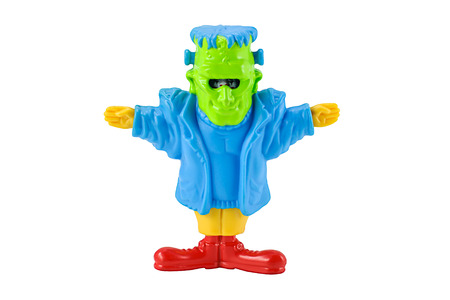 Bangkok,Thailand - December 16, 2014: Ronald Mcdonald in frankenstein halloween costume figue character toy from McDonalds Happy Meal toys.のeditorial素材