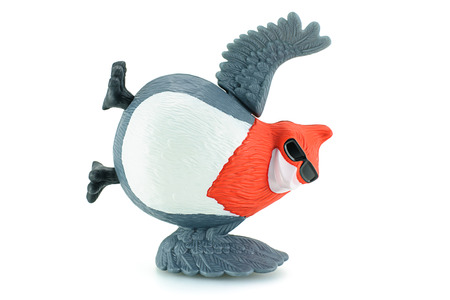Bangkok,Thailand - February 24, 2015: pedro a  red-crested cardinal bird toy character form RIO animation film. There are plastic toy sold as part of the McDonaldのeditorial素材