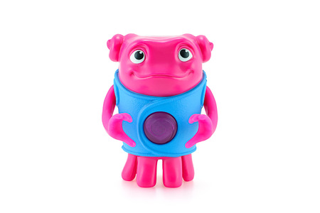 Bangkok,Thailand - March 21, 2015: Heartfelt OH alien toy character from Dreamworks HOME animation movie. There are plastic toy sold as part of the McDonald's Happy meals.のeditorial素材
