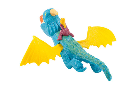 Bangkok,Thailand - March 29, 2015: Deadly Nadder & Astrid toy character from How to trian your dragon animation film. There are plastic toy sold as part of the McDonald's Happy meals.のeditorial素材