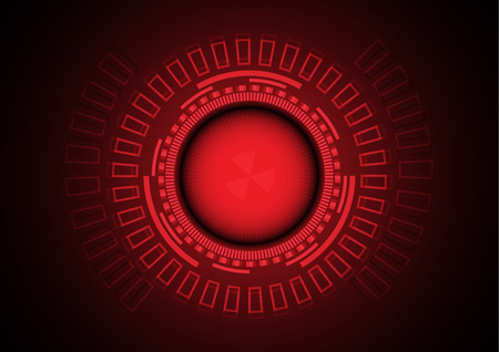 Red danger circle of cybercrime in technology background, Vector illustration.のイラスト素材