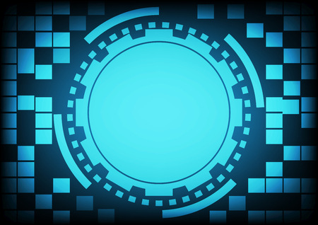Blue circle of ring and gears in technology background. Vector illustration design communication concept.のイラスト素材