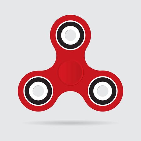 Hand spinner, Fidget Spinner toy for increased focus on white background with shadow for banner. Vector illustration.のイラスト素材