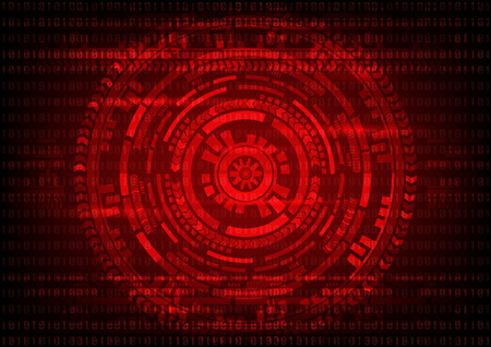 Abstract technology Malware Ransomware virus encrypted files on binary code and gear background. Vector illustration cybercrime and cyber security concept.のイラスト素材
