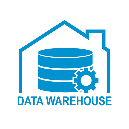 Data warehouse icon logo design. Vector illustration technology solution tend concept design.のイラスト素材