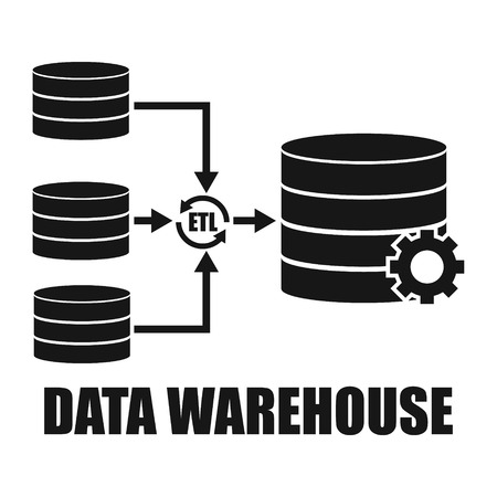 Data Warehouse architecture environment design vector illustrationのイラスト素材