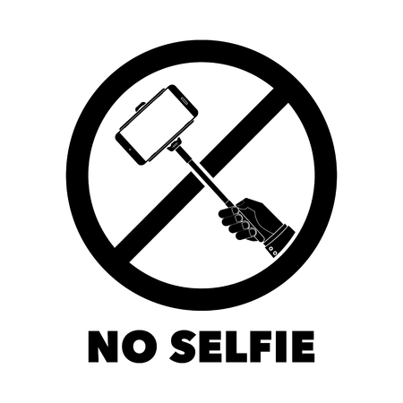 No selfie prohibit sign Vector illustrationのイラスト素材