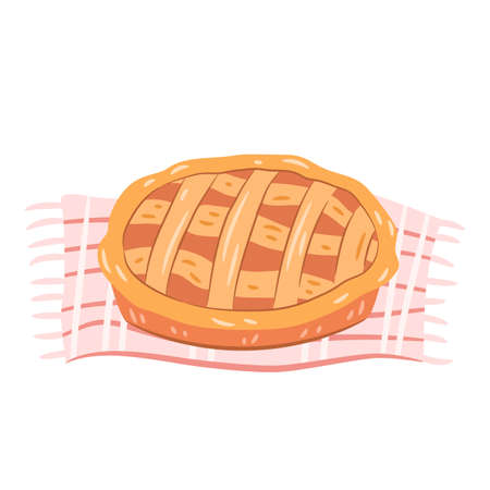 Homemade apple pie concept. Vector illustrationのイラスト素材