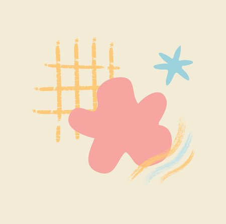 Cute, hand drawn illustration with geometric shapes.のイラスト素材