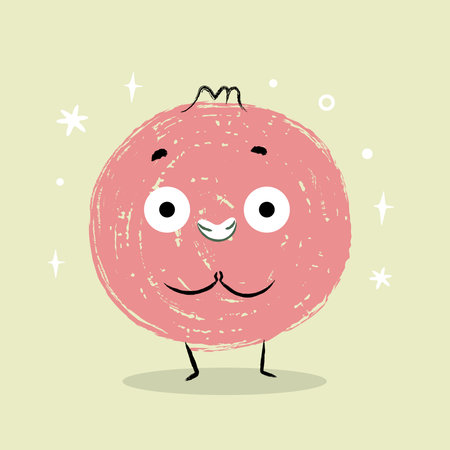 Doodle illustration of abstract shape excited character.のイラスト素材