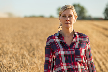 Portrait of beautiful female farmerの写真素材