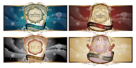 set of elegance card designのイラスト素材