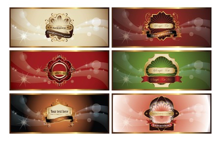 set of elegance card designのイラスト素材