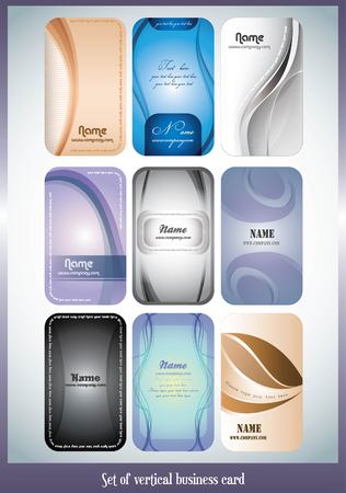 set of vertical business cards のイラスト素材