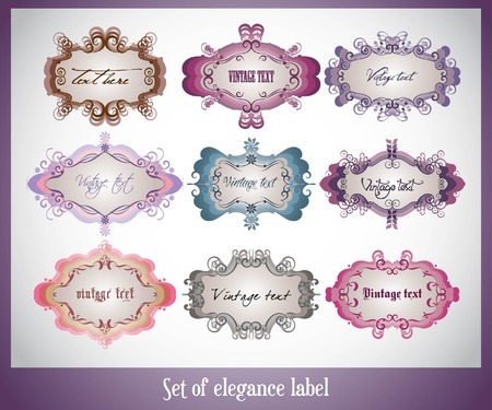 set of elegance labelのイラスト素材