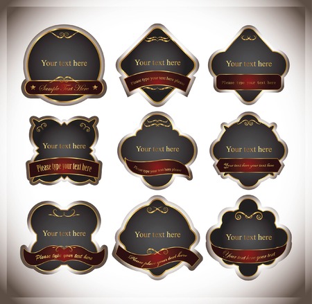 set of elegance label のイラスト素材