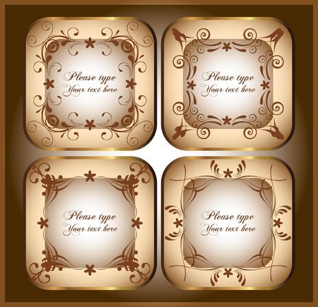 set of elegance label のイラスト素材