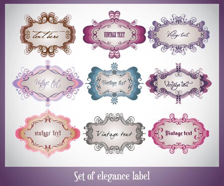 set of elegance label のイラスト素材