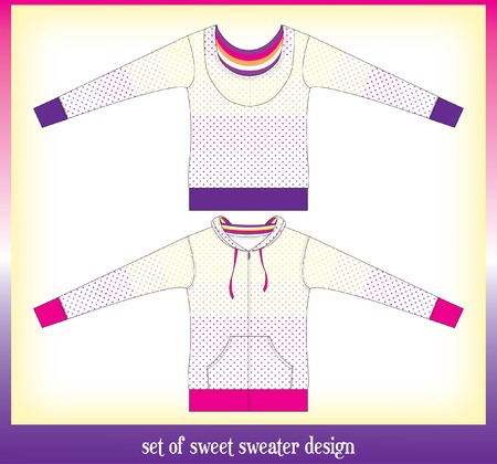 set of girl sweater cutting のイラスト素材